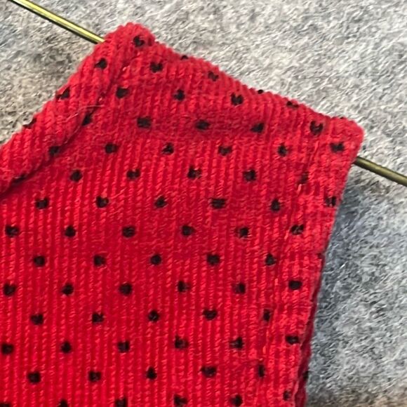 Vtg SAMARA Dress Girls 2T Red Heart Scottie Dog Polka Dot Corduroy Embroidery - Picture 14 of 15